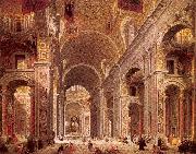 Panini, Giovanni Paolo Interior of Saint Peter's, Rome Germany oil painting reproduction